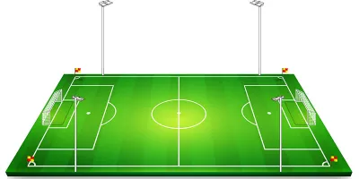 Football lighting for pitches with masts before sidelines